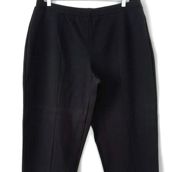 Talbots Stretch Wide Tapered Leg Pants Cotton Blend in Black | 2X NWT Vintage - Picture 2 of 11